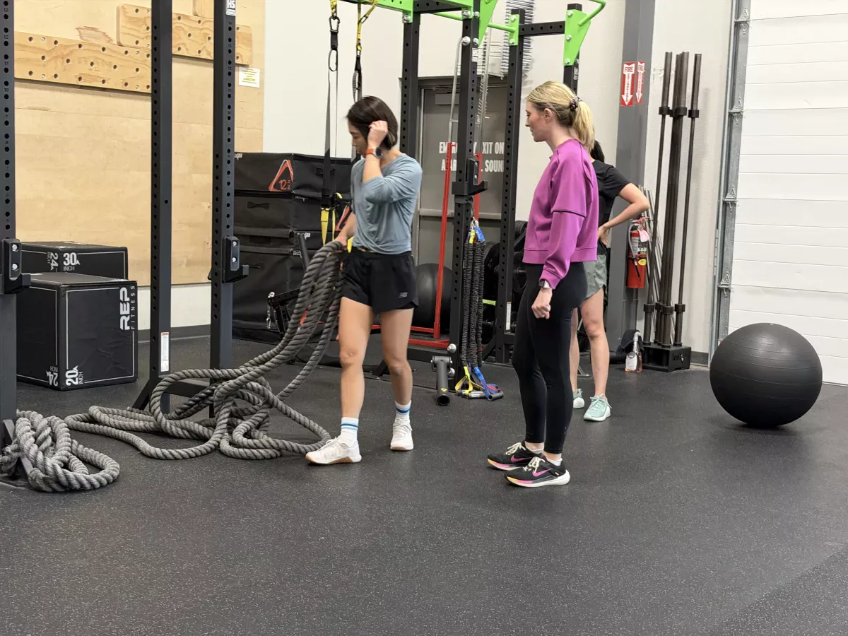 Clients preparing for a training session